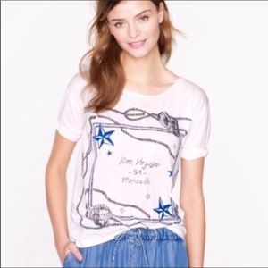 J Crew Scarf Bon Voyage Shirt